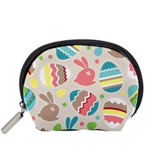 Easter Rabbit Bunny Rainbow Accessory Pouches (small)  by Mariart