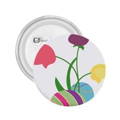 Eggs Three Tulips Flower Floral Rainbow 2 25  Buttons by Mariart