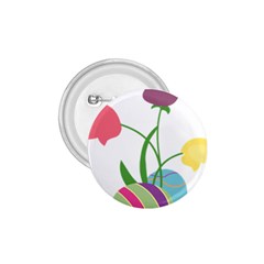 Eggs Three Tulips Flower Floral Rainbow 1 75  Buttons by Mariart