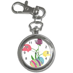 Eggs Three Tulips Flower Floral Rainbow Key Chain Watches