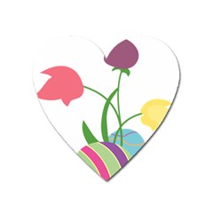 Eggs Three Tulips Flower Floral Rainbow Heart Magnet by Mariart