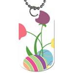 Eggs Three Tulips Flower Floral Rainbow Dog Tag (One Side) Front