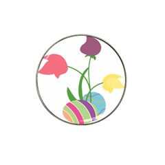 Eggs Three Tulips Flower Floral Rainbow Hat Clip Ball Marker by Mariart