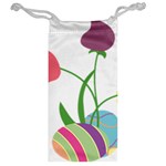 Eggs Three Tulips Flower Floral Rainbow Jewelry Bag Back