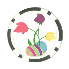 Eggs Three Tulips Flower Floral Rainbow Poker Chip Card Guard by Mariart