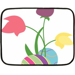 Eggs Three Tulips Flower Floral Rainbow Fleece Blanket (mini) by Mariart