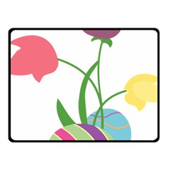 Eggs Three Tulips Flower Floral Rainbow Fleece Blanket (small) by Mariart