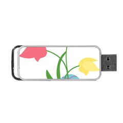 Eggs Three Tulips Flower Floral Rainbow Portable Usb Flash (two Sides) by Mariart