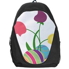 Eggs Three Tulips Flower Floral Rainbow Backpack Bag by Mariart