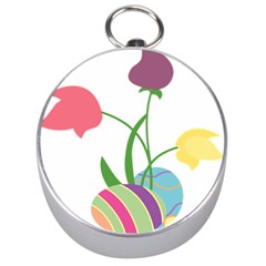 Eggs Three Tulips Flower Floral Rainbow Silver Compasses by Mariart