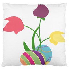 Eggs Three Tulips Flower Floral Rainbow Standard Flano Cushion Case (one Side) by Mariart