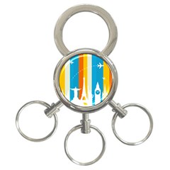 Eiffel Tower Monument Statue Of Liberty 3-ring Key Chains by Mariart