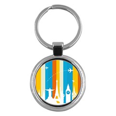 Eiffel Tower Monument Statue Of Liberty Key Chains (round) 