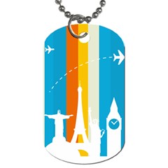 Eiffel Tower Monument Statue Of Liberty Dog Tag (one Side) by Mariart