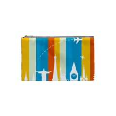 Eiffel Tower Monument Statue Of Liberty Cosmetic Bag (small)  by Mariart