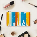 Eiffel Tower Monument Statue Of Liberty Cosmetic Bag (Small)  Front