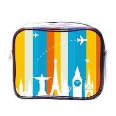 Eiffel Tower Monument Statue Of Liberty Mini Toiletries Bags by Mariart