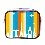 Eiffel Tower Monument Statue Of Liberty Mini Toiletries Bags Front