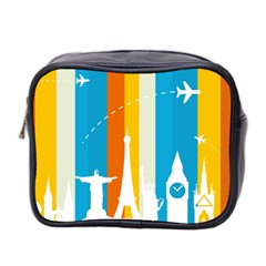 Eiffel Tower Monument Statue Of Liberty Mini Toiletries Bag 2-side by Mariart