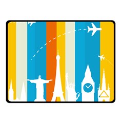 Eiffel Tower Monument Statue Of Liberty Fleece Blanket (small) by Mariart