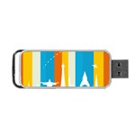 Eiffel Tower Monument Statue Of Liberty Portable USB Flash (Two Sides) Back