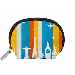 Eiffel Tower Monument Statue Of Liberty Accessory Pouches (small)  by Mariart