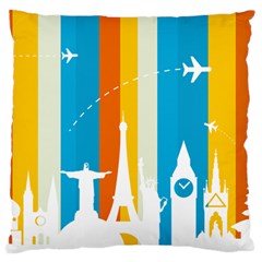 Eiffel Tower Monument Statue Of Liberty Standard Flano Cushion Case (one Side) by Mariart