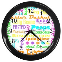 Easter Subway Blossoms Color Rainbow Chocolate Wall Clocks (black) by Mariart