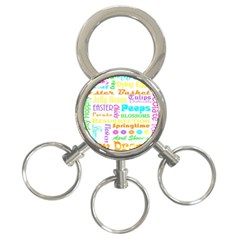 Easter Subway Blossoms Color Rainbow Chocolate 3-ring Key Chains by Mariart