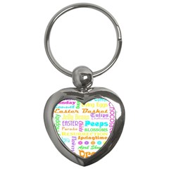 Easter Subway Blossoms Color Rainbow Chocolate Key Chains (heart)  by Mariart