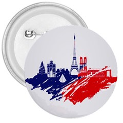 Eiffel Tower Monument Statue Of Liberty France England Red Blue 3  Buttons