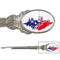 Eiffel Tower Monument Statue Of Liberty France England Red Blue Letter Openers