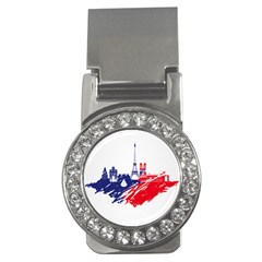 Eiffel Tower Monument Statue Of Liberty France England Red Blue Money Clips (cz)  by Mariart