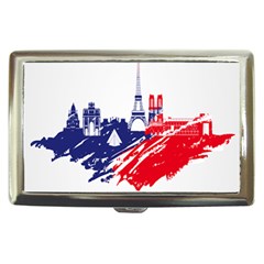 Eiffel Tower Monument Statue Of Liberty France England Red Blue Cigarette Money Cases by Mariart