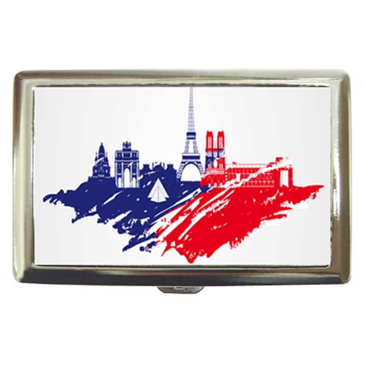 Eiffel Tower Monument Statue Of Liberty France England Red Blue Cigarette Money Cases