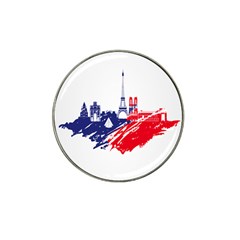 Eiffel Tower Monument Statue Of Liberty France England Red Blue Hat Clip Ball Marker by Mariart