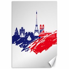 Eiffel Tower Monument Statue Of Liberty France England Red Blue Canvas 20  X 30   by Mariart