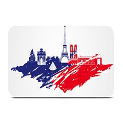 Eiffel Tower Monument Statue Of Liberty France England Red Blue Plate Mats