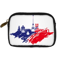 Eiffel Tower Monument Statue Of Liberty France England Red Blue Digital Camera Cases by Mariart