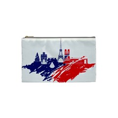 Eiffel Tower Monument Statue Of Liberty France England Red Blue Cosmetic Bag (small)  by Mariart