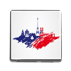 Eiffel Tower Monument Statue Of Liberty France England Red Blue Memory Card Reader (square) by Mariart