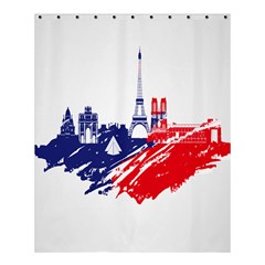 Eiffel Tower Monument Statue Of Liberty France England Red Blue Shower Curtain 60  X 72  (medium)  by Mariart