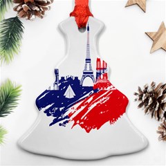 Eiffel Tower Monument Statue Of Liberty France England Red Blue Christmas Tree Ornament (two Sides) by Mariart