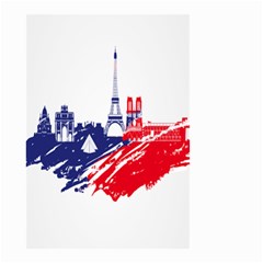 Eiffel Tower Monument Statue Of Liberty France England Red Blue Small Garden Flag (two Sides) by Mariart