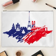 Eiffel Tower Monument Statue Of Liberty France England Red Blue Cosmetic Bag (xxl)  by Mariart