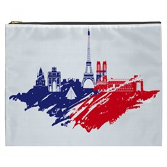 Eiffel Tower Monument Statue Of Liberty France England Red Blue Cosmetic Bag (xxxl)  by Mariart