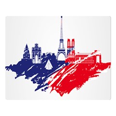 Eiffel Tower Monument Statue Of Liberty France England Red Blue Double Sided Flano Blanket (large)  by Mariart