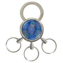 Fireworks Party Blue Fire Happy 3-ring Key Chains by Mariart