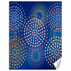 Fireworks Party Blue Fire Happy Canvas 12  X 16   by Mariart