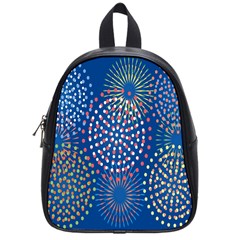 Fireworks Party Blue Fire Happy School Bags (small) 